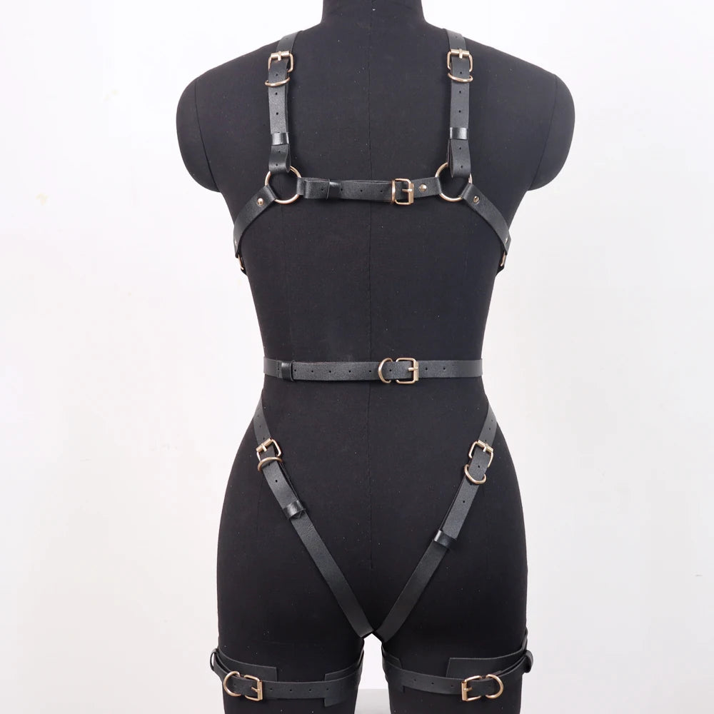 Harness Handmade Chains Pu Leather Garter Woman Fashion Belts Goth Punk Body Festival Rave Clothing Accessories