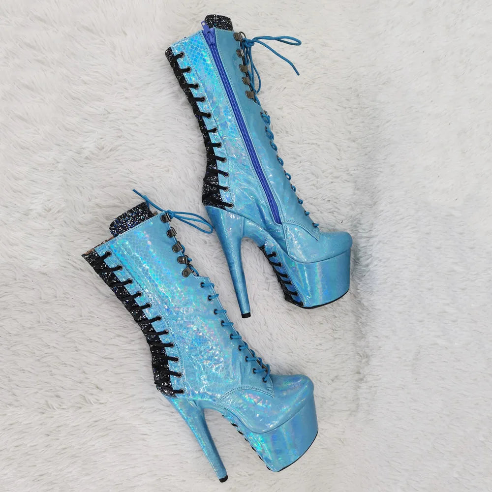 17CM/7inches Two color PU upper Pole dancing shoes High Heel platform Pole Dance boot