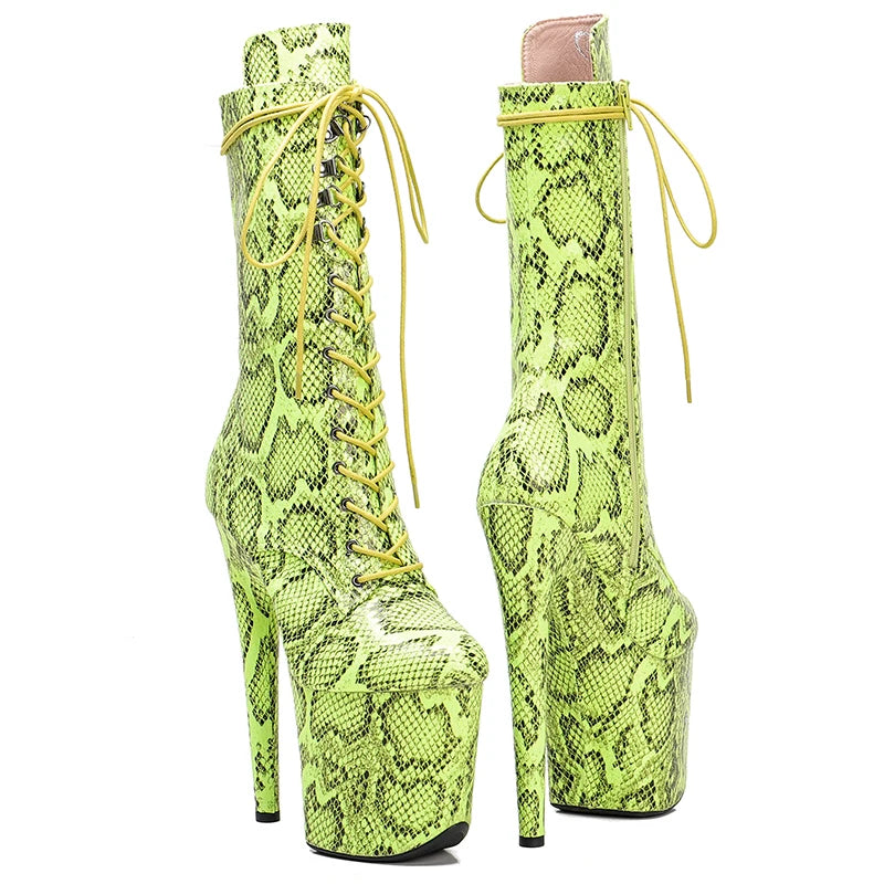 20CM/8inches Pole dancing shoes High Heel platform Boots closed toe Pole Dance boots