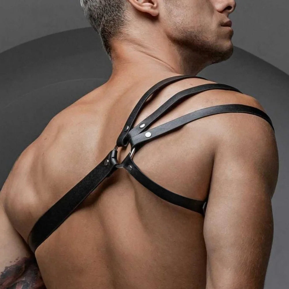 Male Leather Lingerie ual Chest Harness Men Adjustable Rave Gay Clothing Full Body Harness Belt Strap for