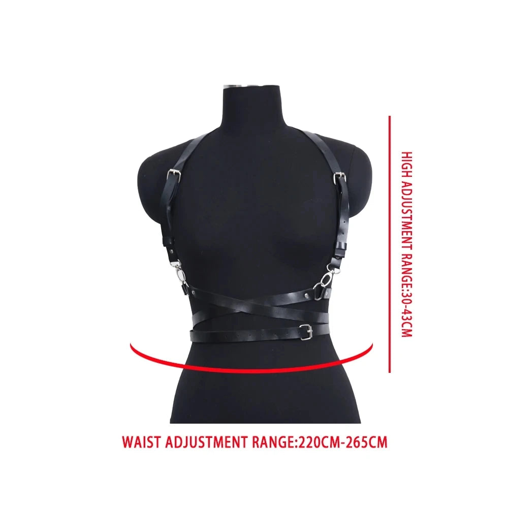 Women Garters faux Leather Women Body Cage Sculpting Harness Waist Belt Straps Suspenders Goth Harajuku Belt