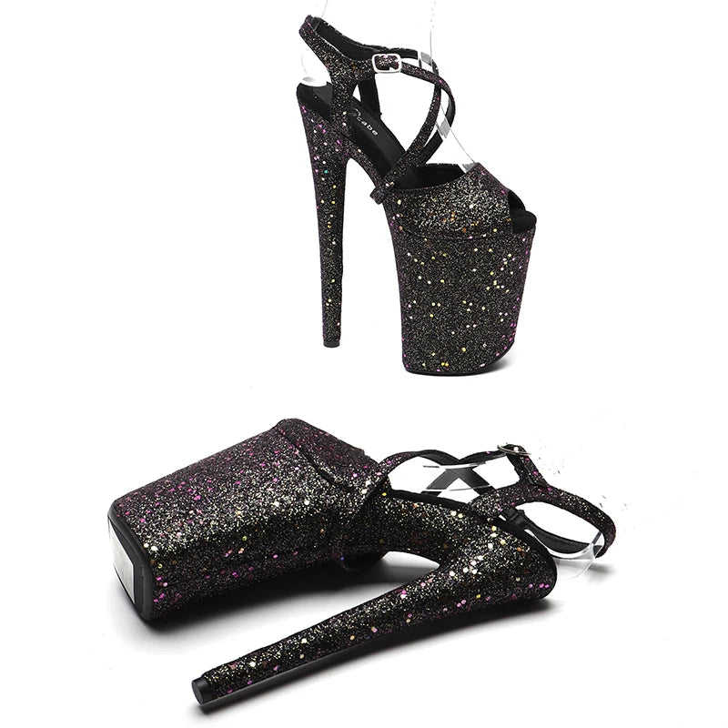 23CM / 9inches Glitter fashion Platform High Heels Sandals Pole Dance shoes