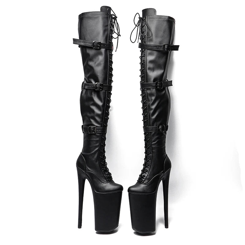 26CM/10inches Matte PU y exotic High Heel platform party shoes Pole Dance boot