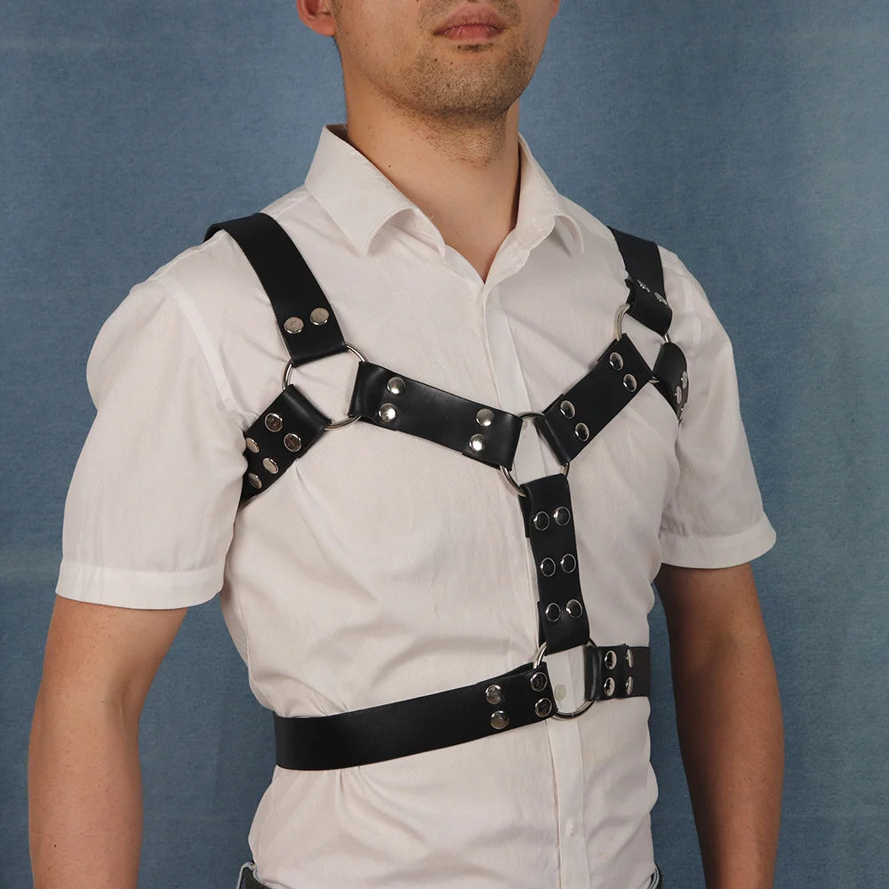 Harness For Men Leather Lingerie Body Straps Belt Chest Gay Cage Rave Clothing Garter Sword Belt