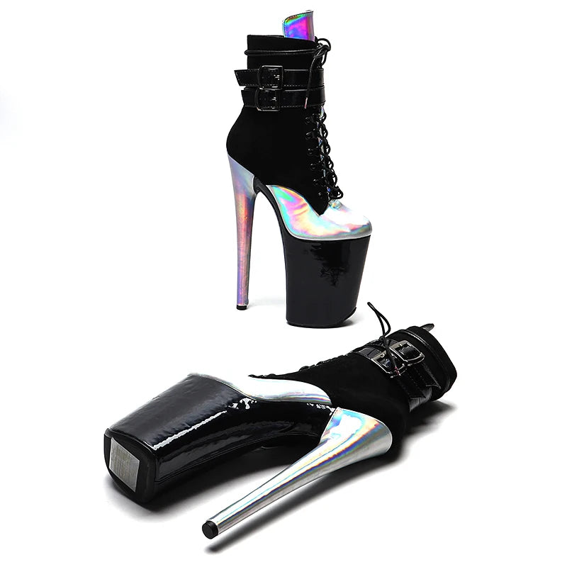 23CM/9inches Suede with patent mix color Pole dance shoes High Heels Pole Dance boot