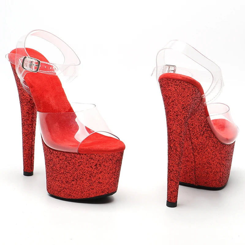 17cm/7Inch Glitter platform and Heels sandals shoe high heel platform pole dance shoes