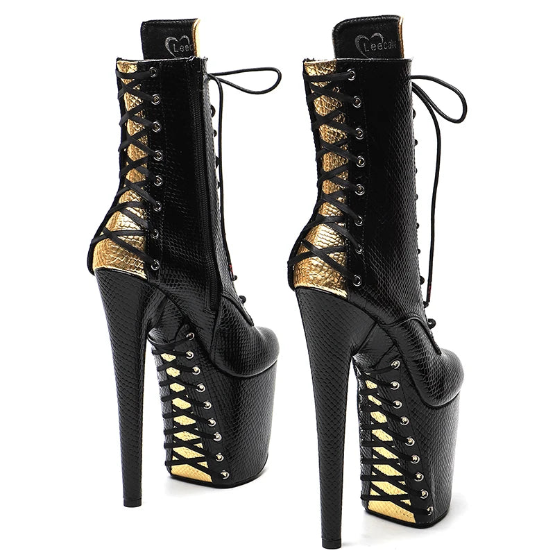 20CM/8inches Snake Upper Fashion trend y High Heel platform Pole Dance boot