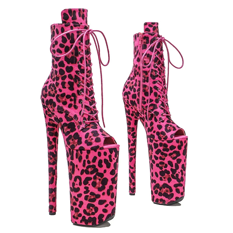 26CM/10inches ankle boots y exotic High Heel platform party open toe shoes Pole Dance boot