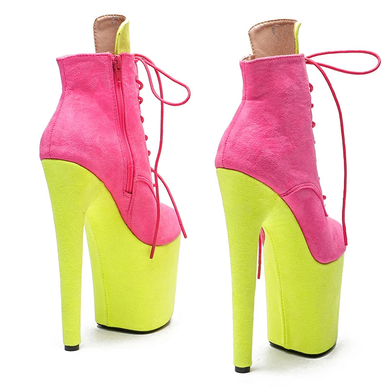 20CM/8inches color matching Pole dancing High Heel platform boot Ankle Boots y Stripper Shoes women boots 2B