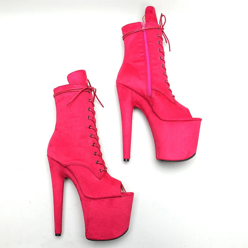 20CM/8inches sude upper fish mouth fashion High Heel platform Pole Dance boot