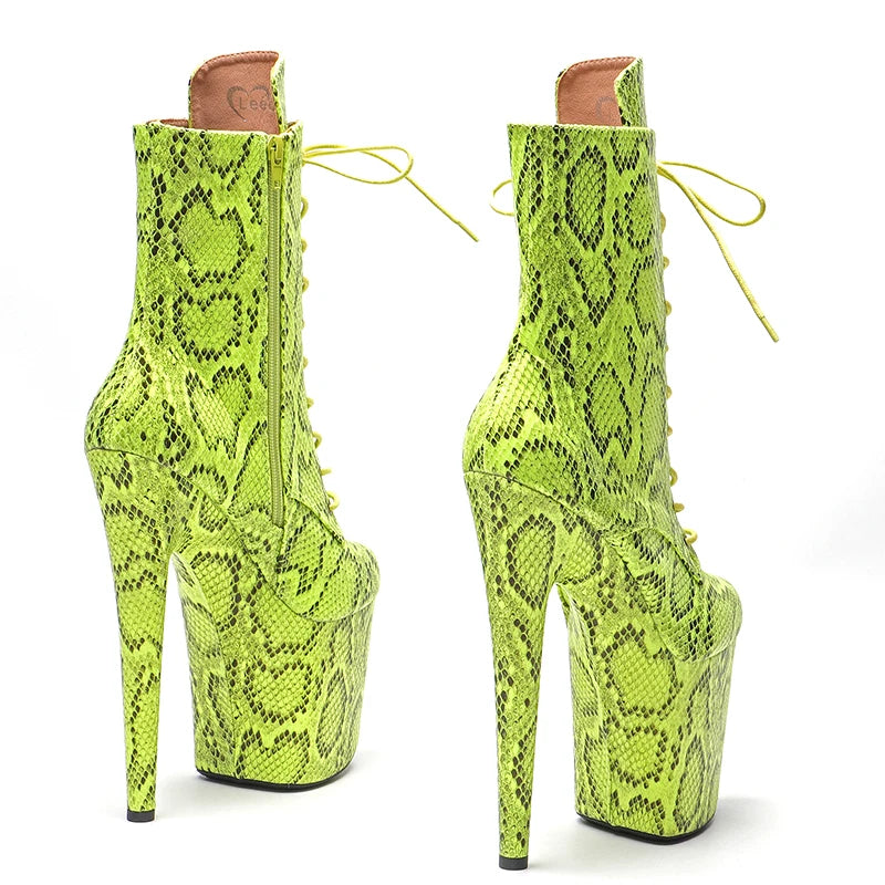 20CM/8inch Snake PU upper Exotic fashion trends high heel platform Pole Dance boot