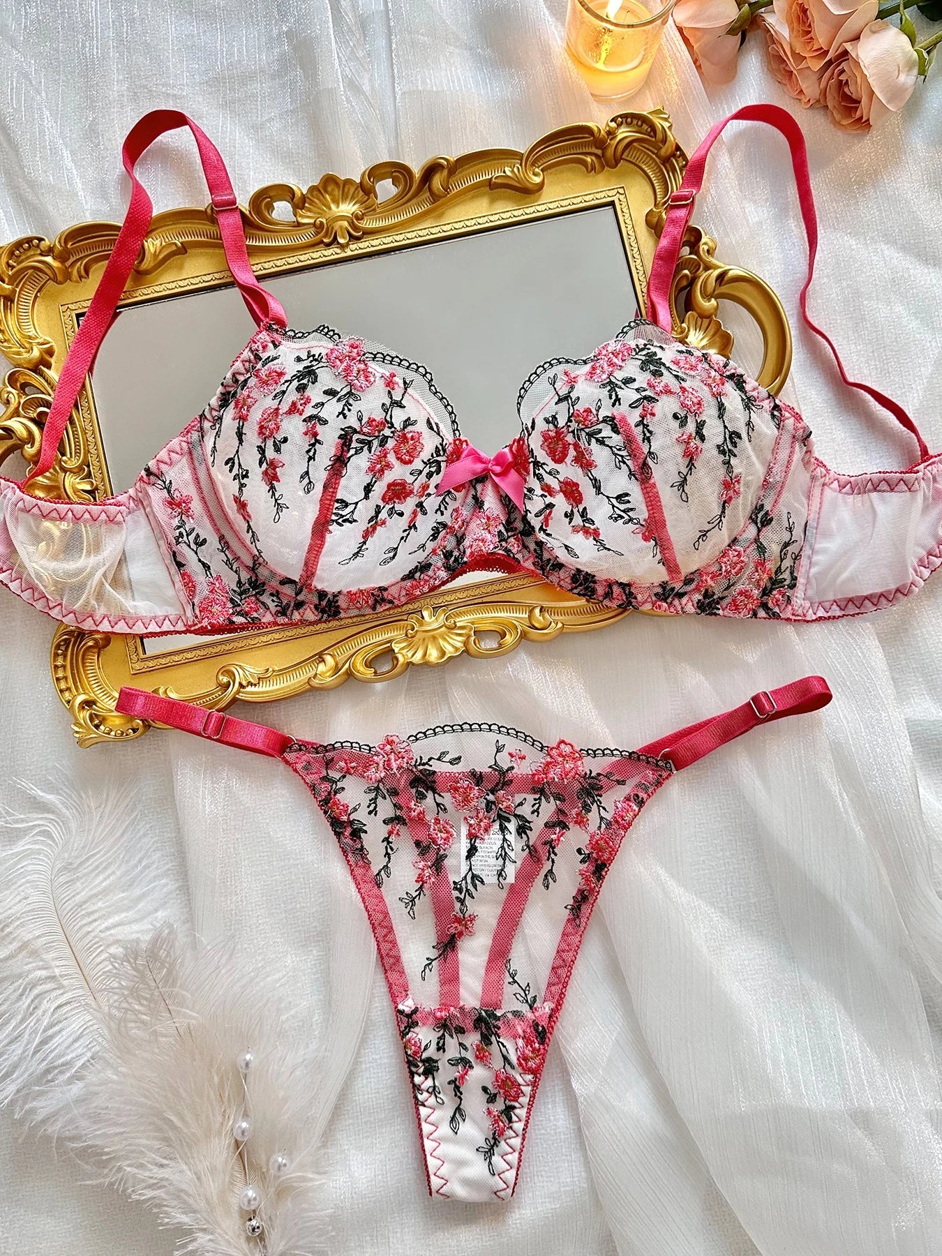 Ellolace Fairy Lingerie Beautiful Tulle Underwear Transparent Lace Exotic Sets See Through Delicate Bilizna Sexy Fancy Intimate