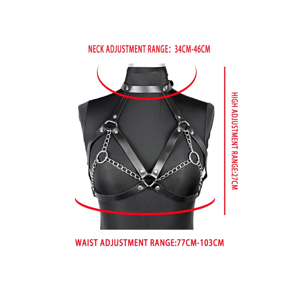 Women Harness Belt Star Shaped Harness Corset Leather Lingerie Body Harness Lingerie Goth Clothing