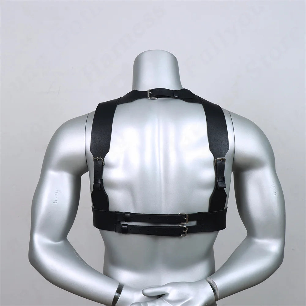 Punk Men's Harness Sword Belt Chest Cage Gay Strap Lingerie Gothic Rave Costumes Cosplay Tops