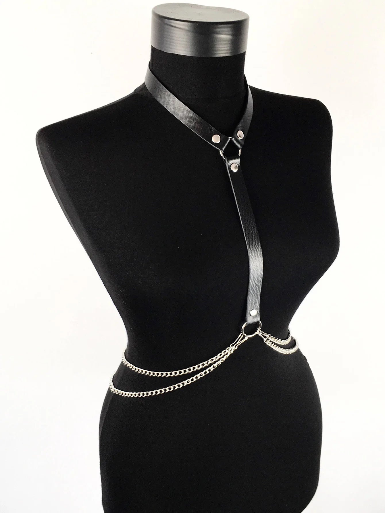 Pu Leather Fashion Chain Harness Belt Chest Harness Corset Lingerie Punk Gothic Lingerie Women Clothing
