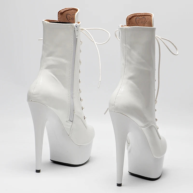 15CM/6Inch Patent Upper Women's Platform boots party Shoes fashion Club Stage Performance High Heel 3K