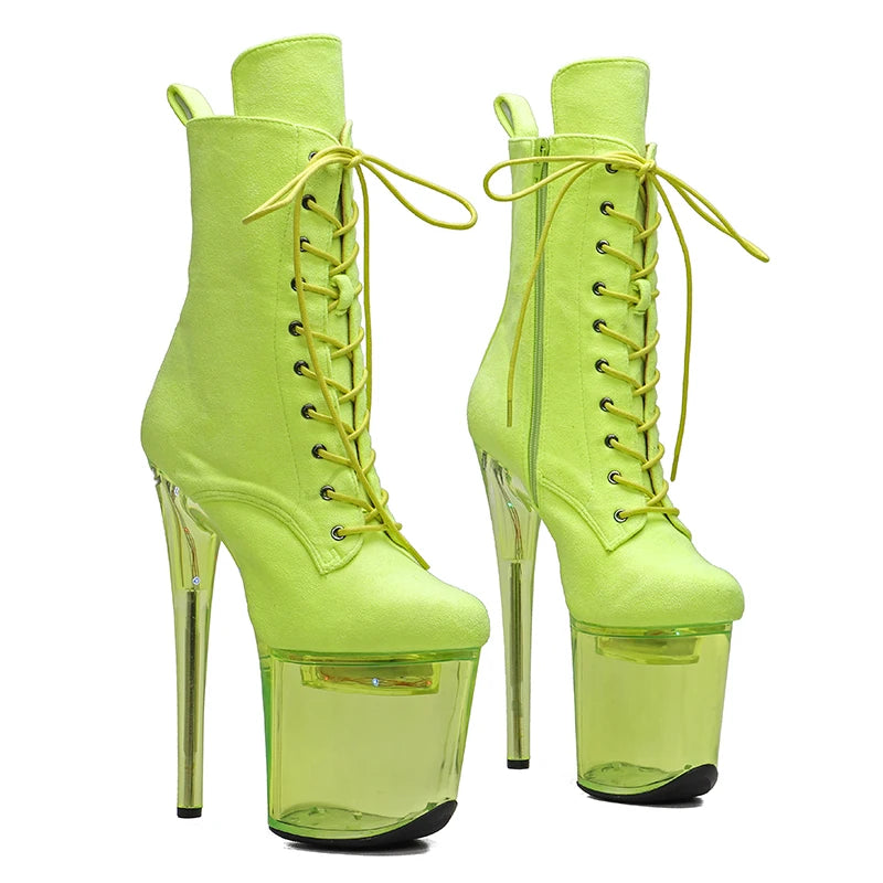 20CM/8Inch lady LED Light Up Shoes Glowing platform boots High Heels Pole Dance boot