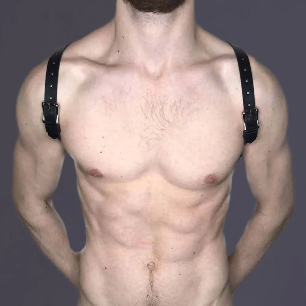 The Shoulder Belt Men Leather Harness Wear Hot Underwear Costume Harness Body Belt Strap Cage