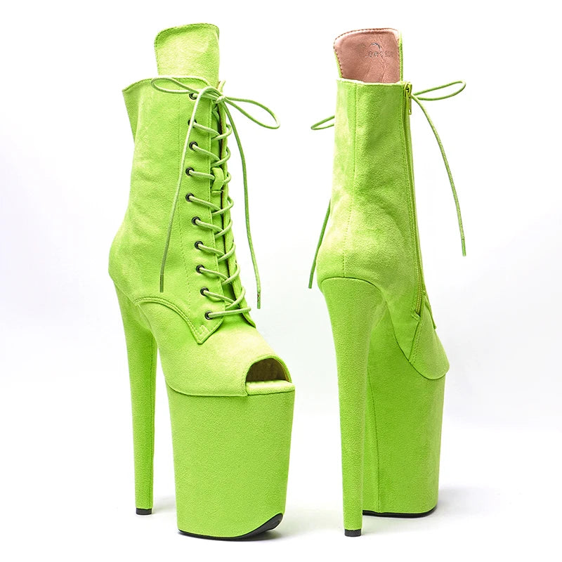 23CM/9inches suede material upper top open High Heels Pole Dance boot