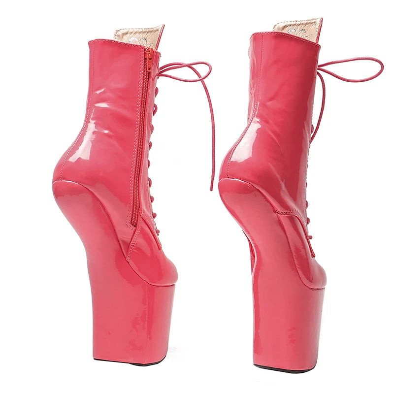 patent Upper Platform Ankle Boots y Exotic heelless pole dance shoes