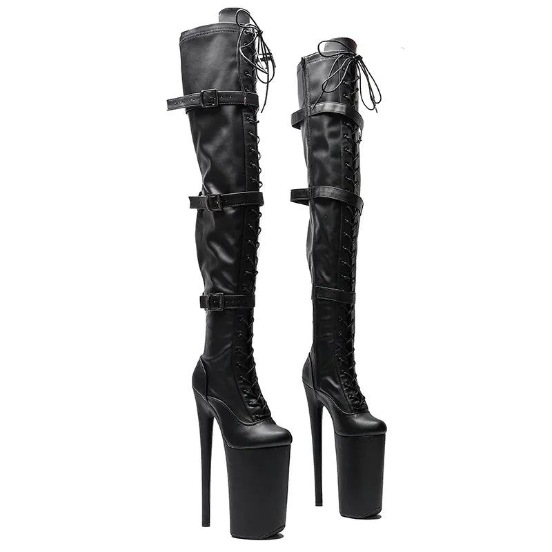 26CM/10inches Matte PU y exotic High Heel platform party shoes Pole Dance boot