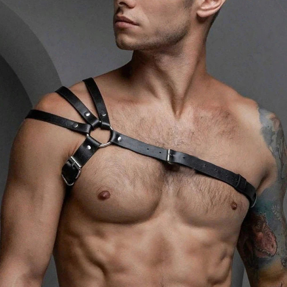 Male Leather Lingerie ual Chest Harness Men Adjustable Rave Gay Clothing Full Body Harness Belt Strap for