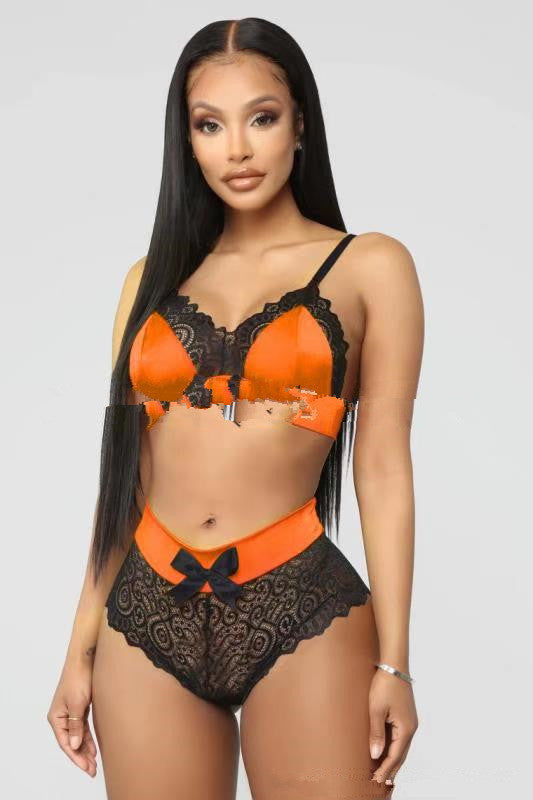 Nuevo estilo de lencería sexy Sujetador de encaje con tirantes sexy de dos piezas