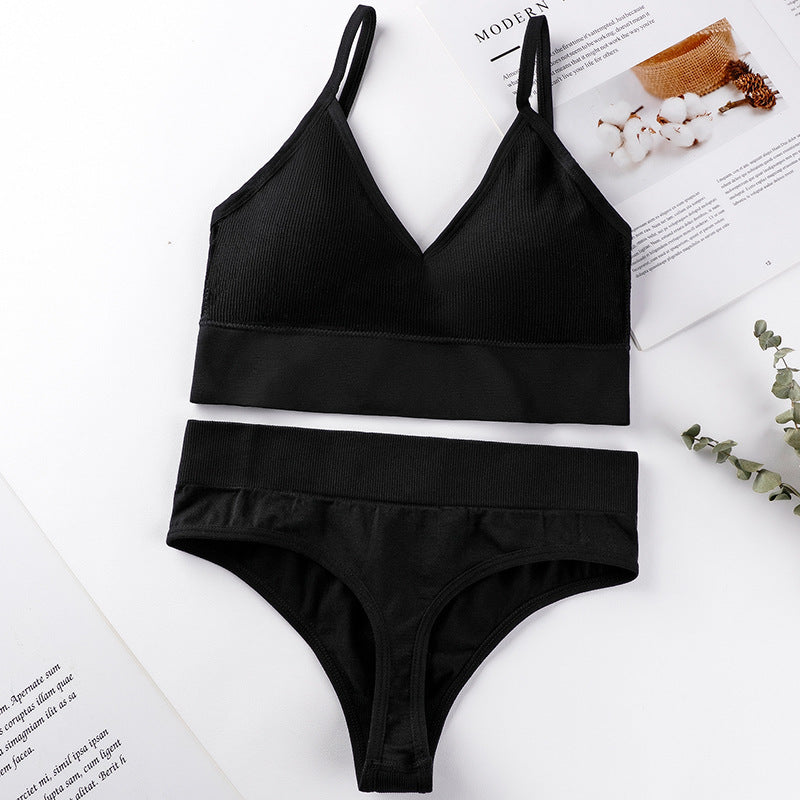 Conjunto de sujetador y braguitas para mujer, conjunto de Sujetador deportivo con realce, Tanga Sexy sin costuras, sujetador para actividad, Tanga, lencería, Top corto de Fitness, ropa interior