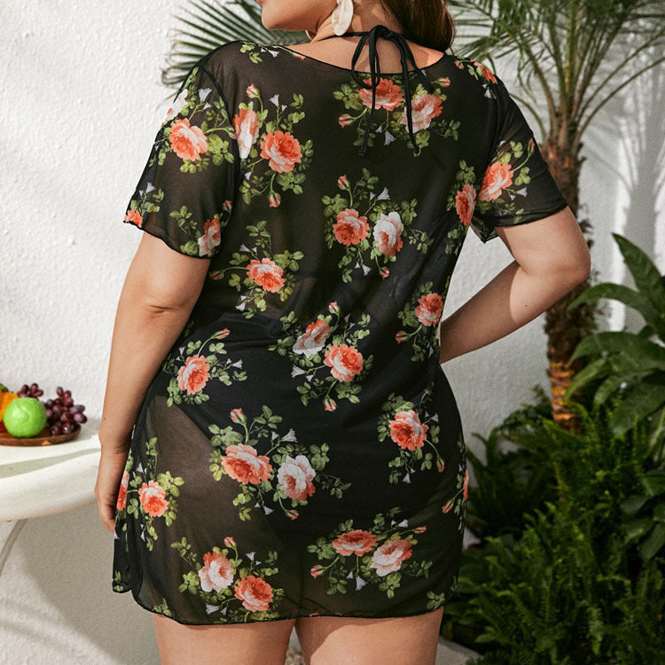 Plus Size Ladies Three-piece Set Swimsuit