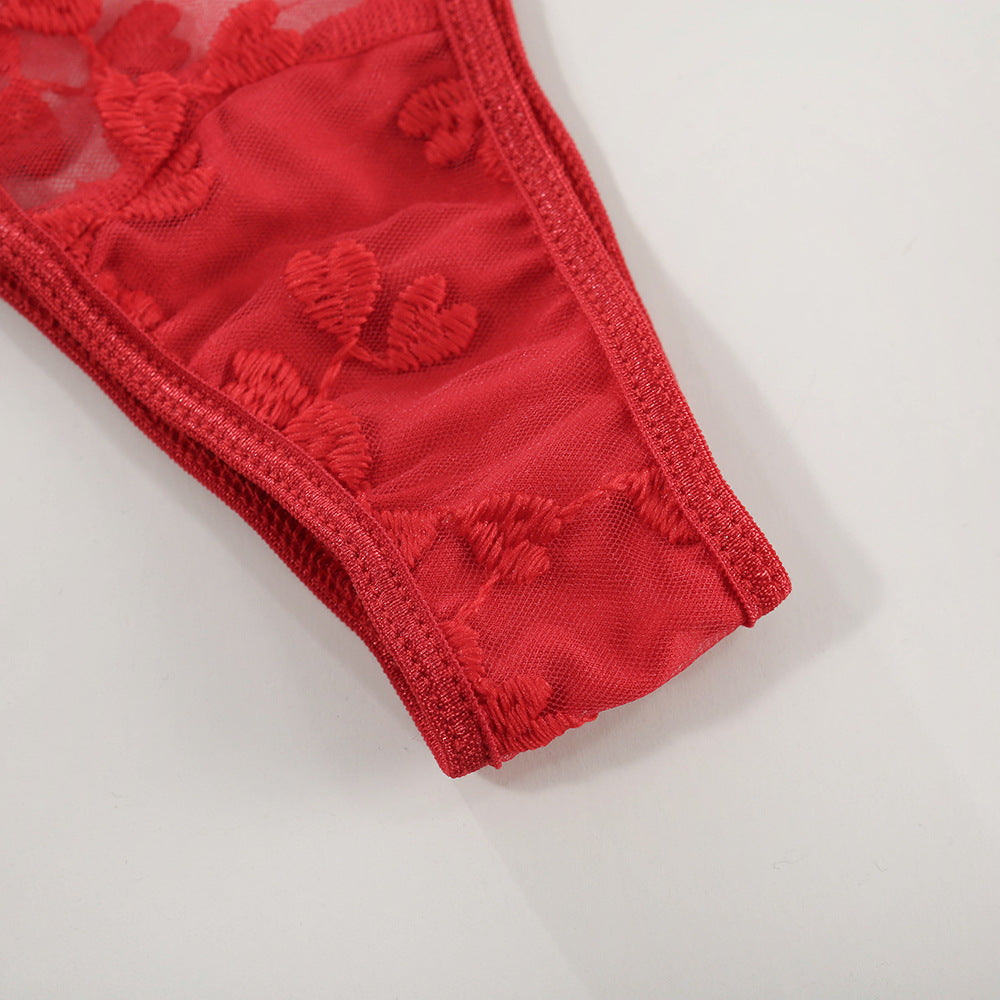 Costume fendu de lingerie sexy avec nœud papillon transparent