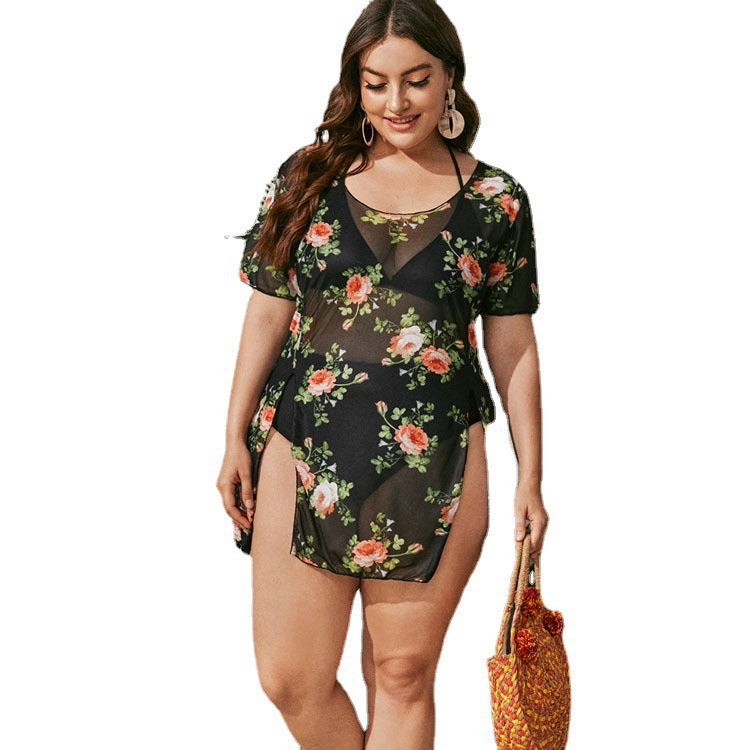 Plus Size Ladies Three-piece Set Swimsuit