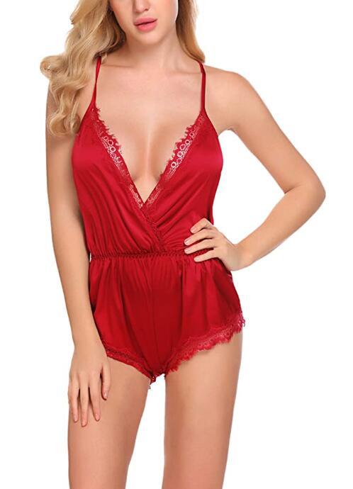 Lingerie une pièce en dentelle pour femmes, écharpe à nouer