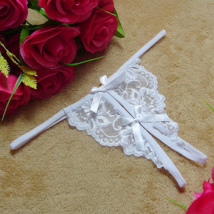 Lingerie sexy dentelle sexy nœud transparent dentelle dames string