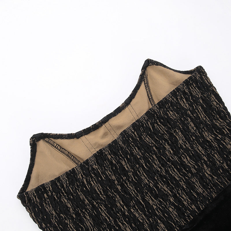 Sexy Lace Velvet Patchwork Dress For Women