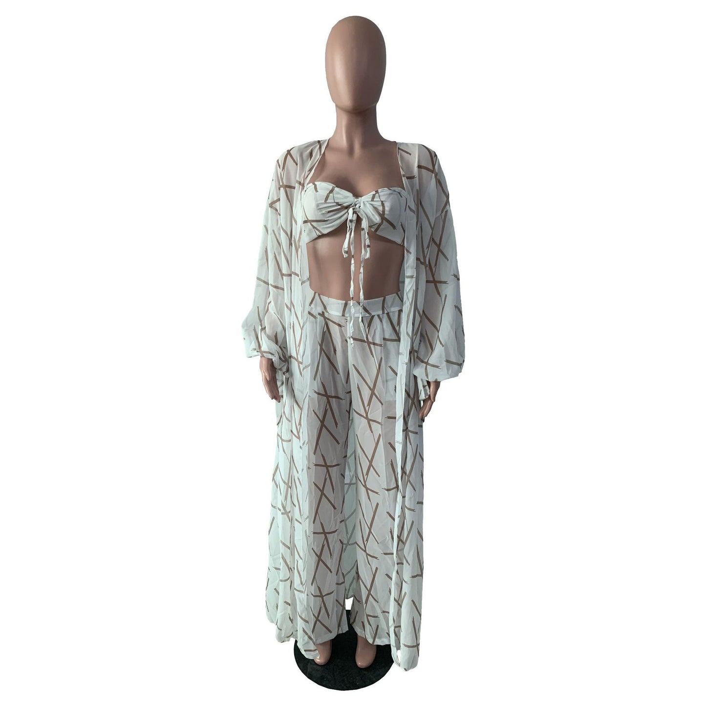 European And American Sexy Beach Style Ladies Three-piece Set