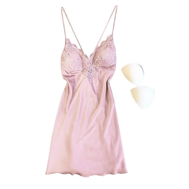 Pyjama femme pyjama Sexy Lingerie Satin pyjama dentelle nuit