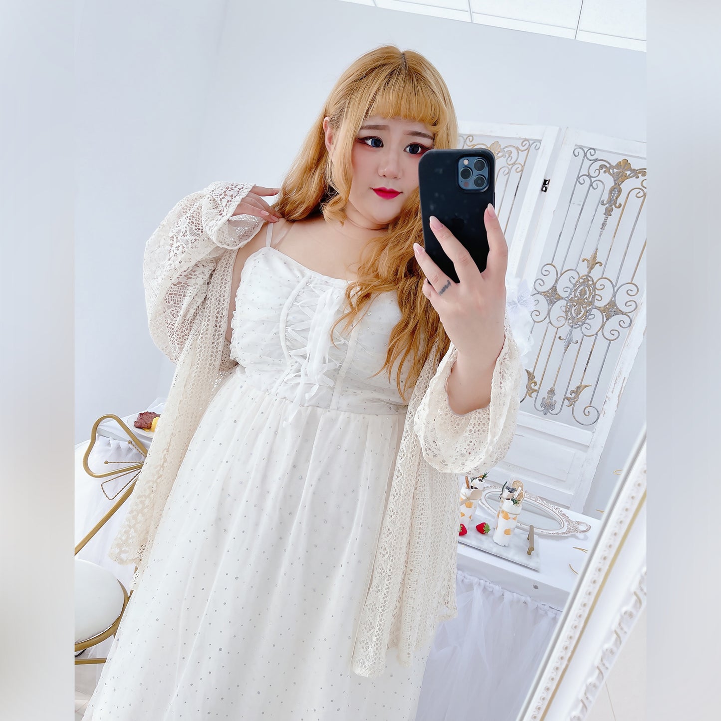 Summer Dress Net Red Sexy Lace Cardigan Fairy Wind Net Yarn Suspender Skirt Two-piece Set