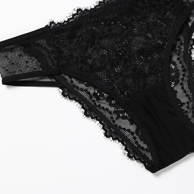 Lace See-through Women's Plus Size Cotton Crotch Underwear