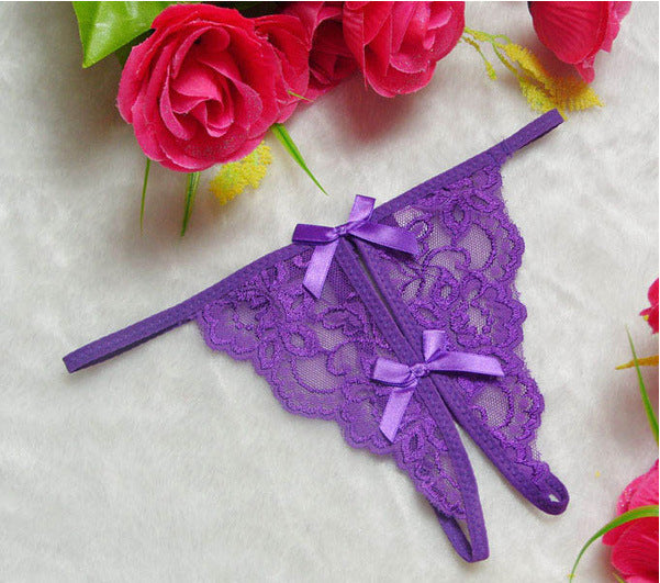 Lingerie sexy dentelle sexy nœud transparent dentelle dames string