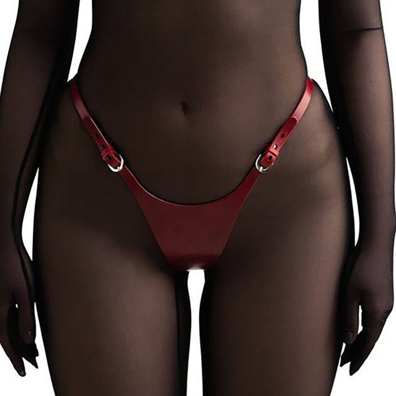 Women's Leather Tight Adjustable Lingerie Set