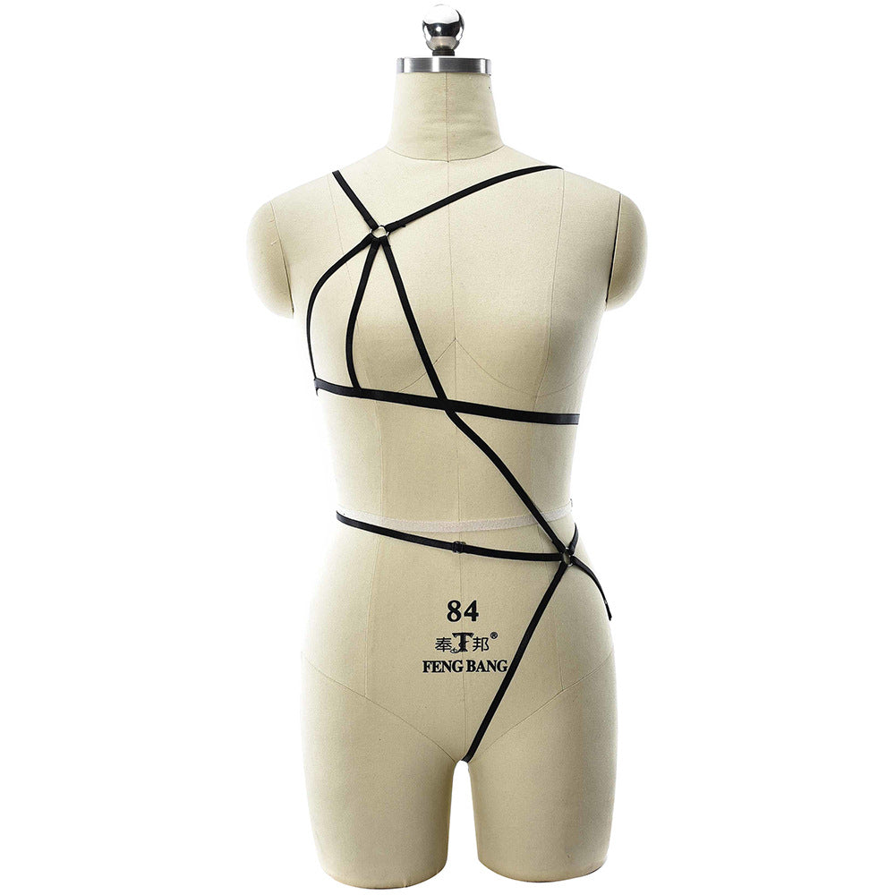 Women's Harness Uniform Bandage Bra Underwear Panties Hollow Out