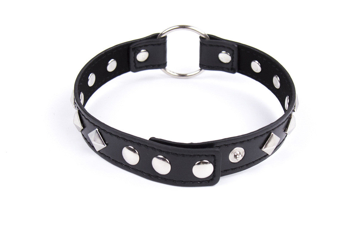 Men's Leather Collar Neck Chain Bell Torture Leather Necklace