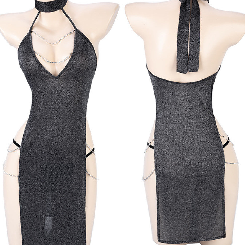 Sexy Hanging Neck Dress Set