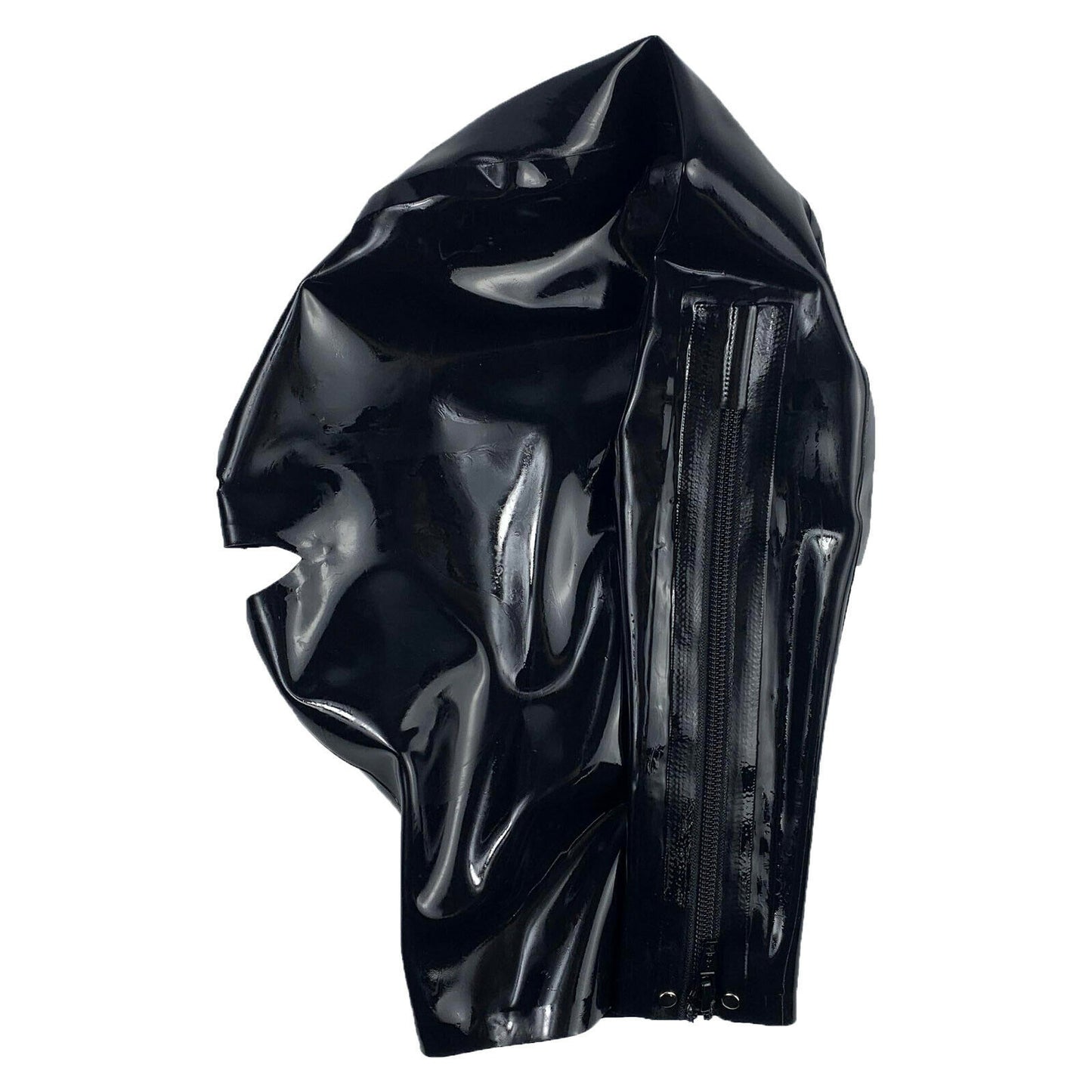 Latex Headgear Mask With Zipper Cosplay