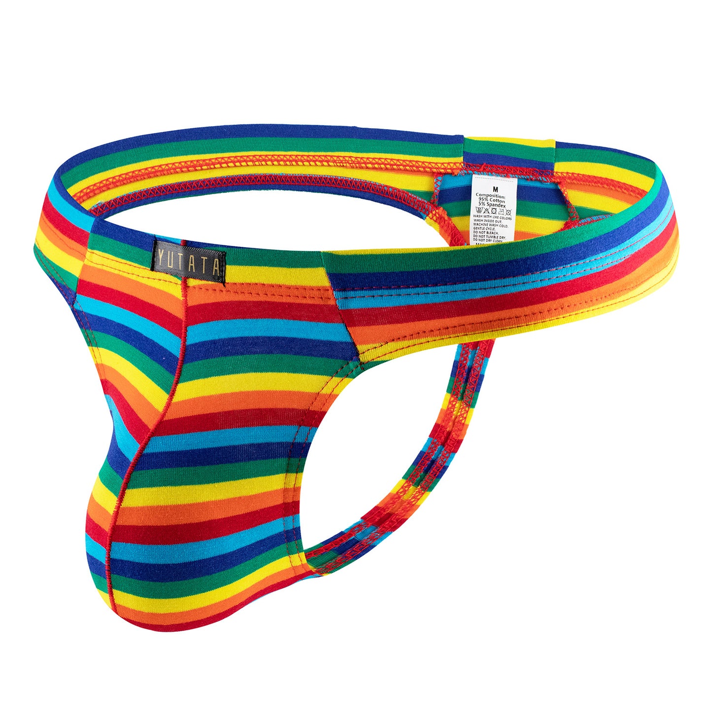 Colored Cotton Striped Bag Men's Low Waist Underwear