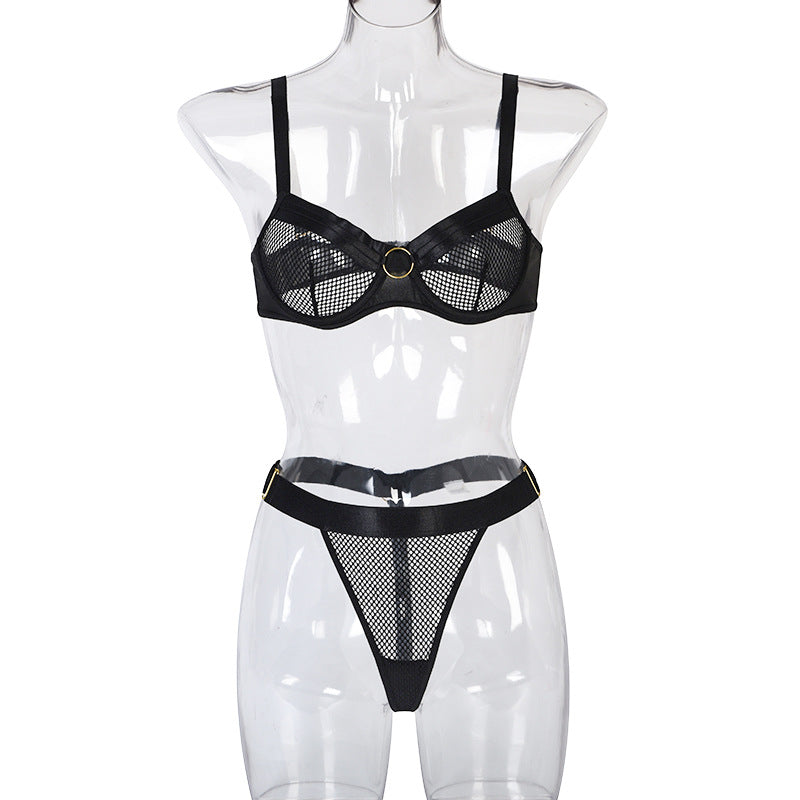 Ensemble de lingerie sexy pour dames à coutures en maille
