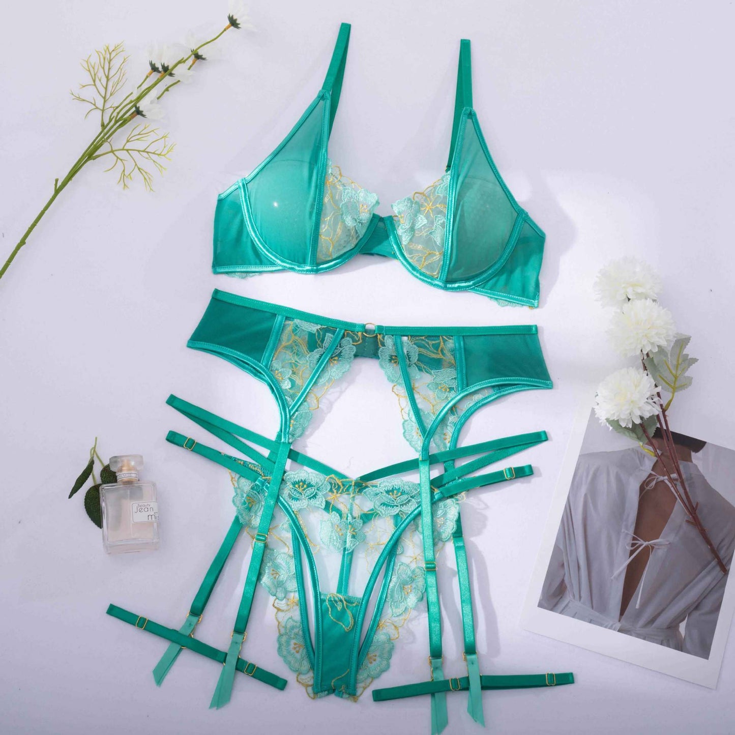 Ensemble de soutien-gorge à la mode pour femmes, broderie