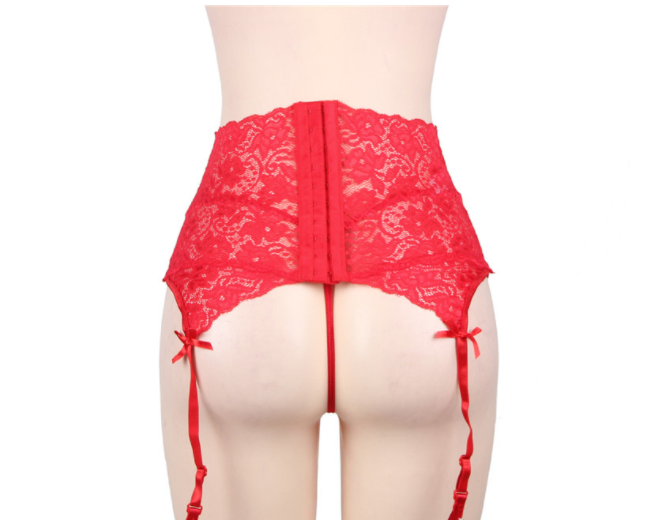 Lencería sexy Uniforme Tentación Arco Liga de tres puntos Traje sexy ajustado