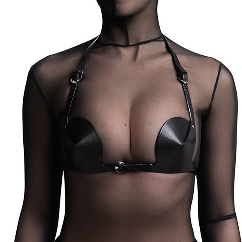 Women's Leather Tight Adjustable Lingerie Set