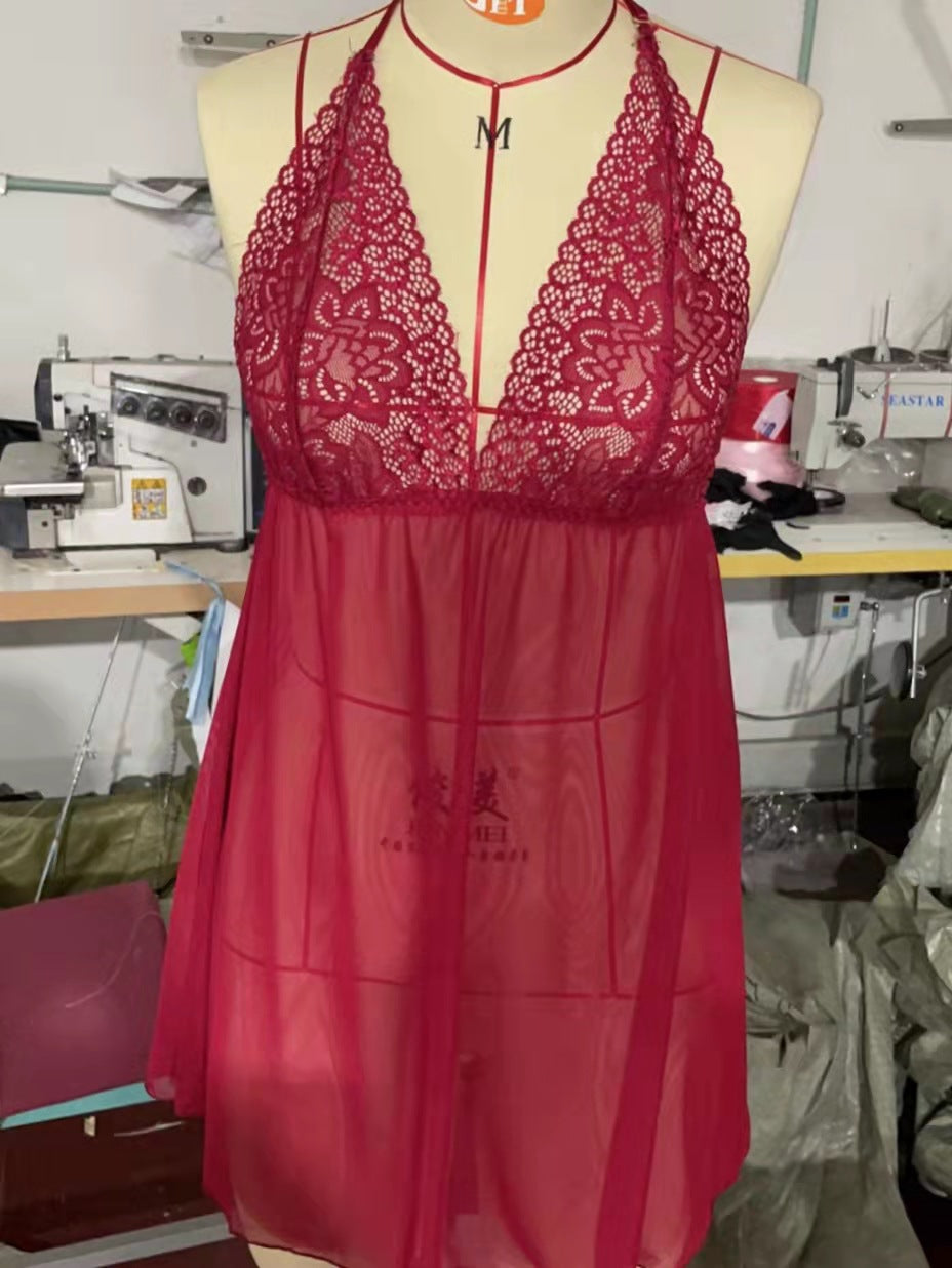 Perspectiva de mujer Lencería Espalda Tentación Falda corta Pijamas